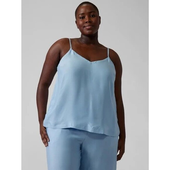 Athleta Tops - Athleta Calm Cool Sleeveless Spaghetti Strap V-Neck Cami Gray Women's Size 2X